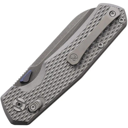 Kunwu Chad XT Lock Knife Ti With PM60 Steel 3.5in Sheepsfoot Blade Extended Tang For EDC Enthusiasts by Kunwu Knives