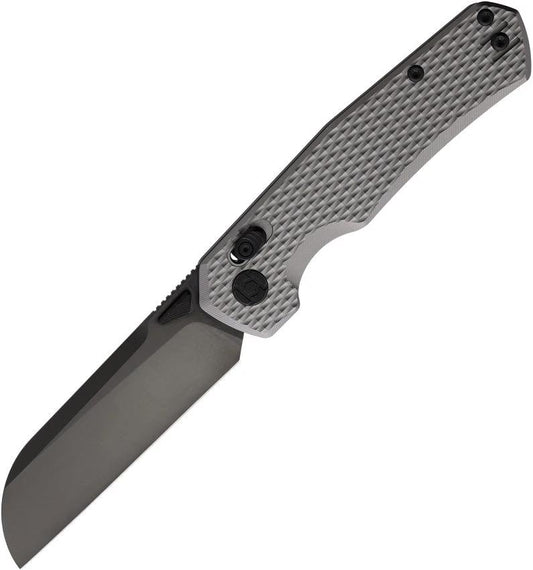 Premium Kunwu Chad XT Lock Titanium EDC Knife With DLC Sheepsfoot Blade PM60 Steel Gray Ti Handle by Kunwu Knives