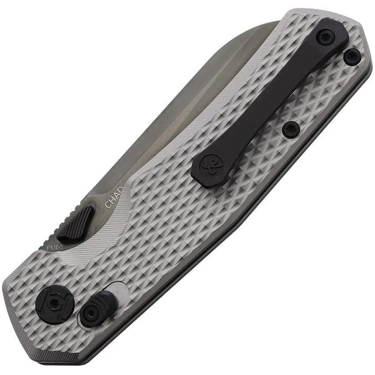 Premium Kunwu Chad XT Lock Titanium EDC Knife With DLC Sheepsfoot Blade PM60 Steel Gray Ti Handle by Kunwu Knives