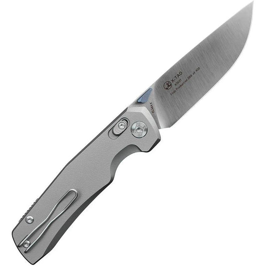 Kunwu Knives Xtao XT Lock X703T EDC Knife With Three And A Half Inch Satin Elmax Blade Gray Titanium Handle by Kunwu Knives