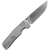 Kunwu Knives Xtao XT Lock X703T EDC Knife With Three And A Half Inch Satin Elmax Blade Gray Titanium Handle by Kunwu Knives