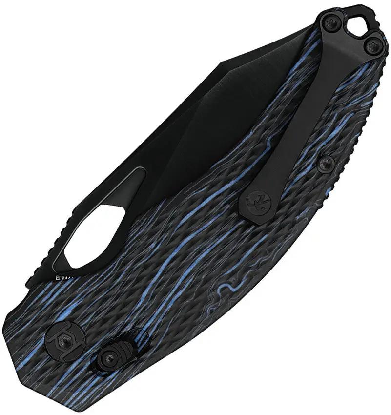 Kunwu Knives X Padre XT Lock EDC Knife With DLC Elmax Blade Blue G10 Handle Thumb Pull by Kunwu Knives