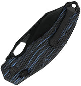 Kunwu Knives X Padre XT Lock EDC Knife With DLC Elmax Blade Blue G10 Handle Thumb Pull by Kunwu Knives
