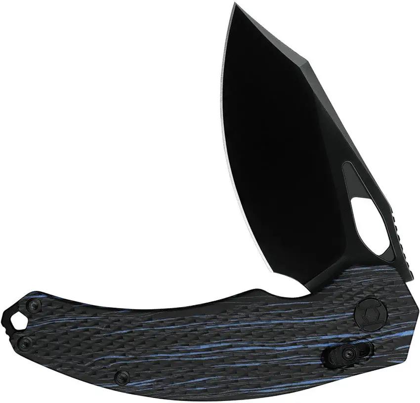 Kunwu Knives X Padre XT Lock EDC Knife With DLC Elmax Blade Blue G10 Handle Thumb Pull by Kunwu Knives