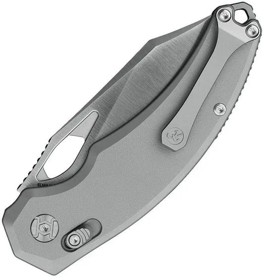 Kunwu X Padre XT Lock Knife With Elmax Blade Satin Finish Titanium Orange Peel Handle Pocket Clip For EDC Enthusiasts by Kunwu Knives