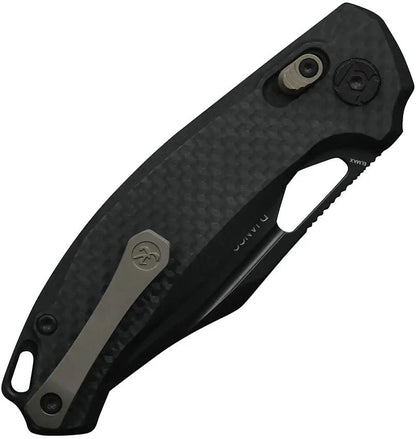 Kunwu Knives Django Crossbar Lock EDC Knife With DLC Black Elmax Blade And Carbon Fiber Handle by Kunwu Knives