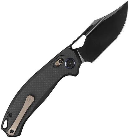 Kunwu Django Crossbar Lock Knife NX707XLF DLC Elmax Blade Carbon Fiber Handle For EDC Enthusiasts by Kunwu Knives
