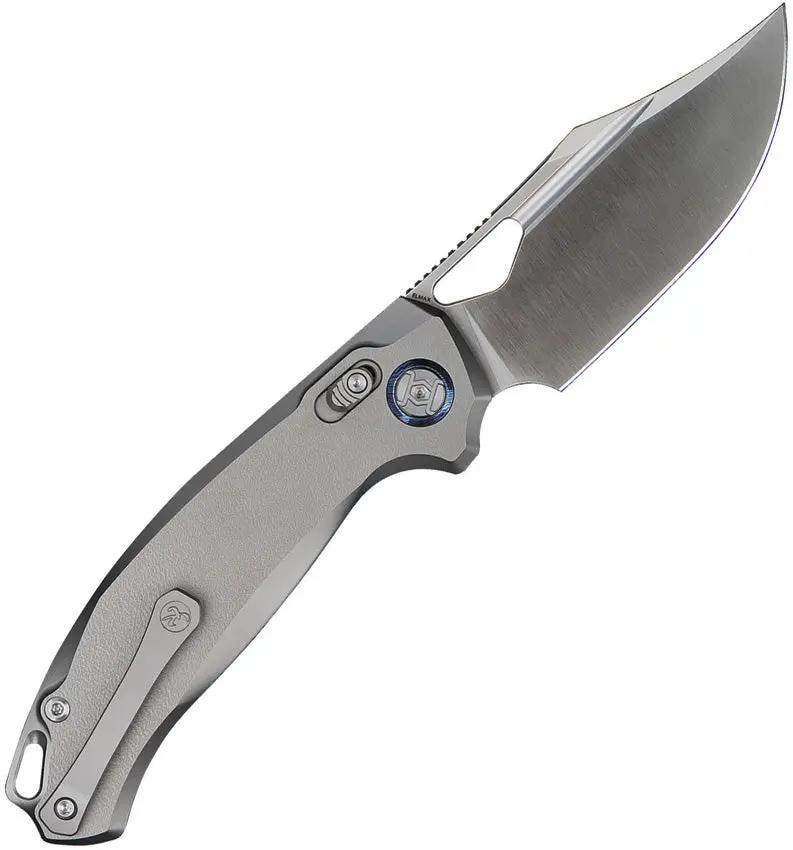 Kunwu Knives Django XL XT Lock OP Elmax Satin Blade Orange Peel Titanium Handle For EDC Enthusiasts by Kunwu Knives