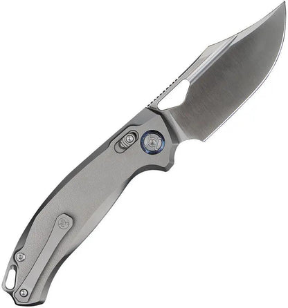 Kunwu Knives Django XL XT Lock OP Elmax Satin Blade Orange Peel Titanium Handle For EDC Enthusiasts by Kunwu Knives