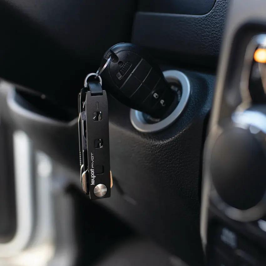 Keyport Pivot 2.0 Aluminum Black - Compact Eight-Key And Tool Inserts Organizer For Everyday Carry by Keyport