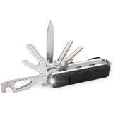 Keyport Pivot Outdoor Bundle Silver - Comprehensive Multi Tool Set With MOCA, Mini Flashlight And Pocket Knife by Keyport
