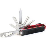 Keyport Pivot Outdoor Bundle Red - All-In-One Multitool Kit With Aluminum Handle Flashlight Module Pocket Knife by Keyport