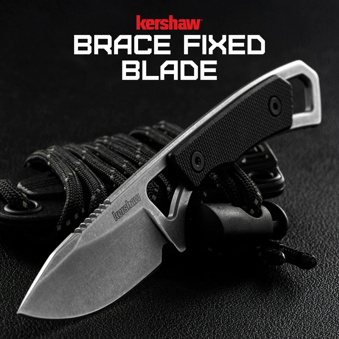 Kershaw Brace Fixed Blade 2085 – Compact Neck Knife, Maximum Utility