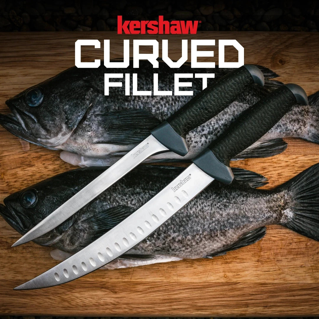 Kershaw 9-Inch Curved Fillet Knife – Effortless Filleting for Fish & Game by Kershaw