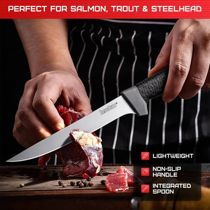7 Inch Boning Knife With Spoon For Freshwater And Saltwater Fish Prep Anglers Fast Precise Tool by Kershaw