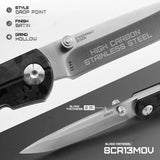 CRKT Kith Front Lock Knife by Ken Steigerwalt for EDC Carry, Satin 3in 8Cr13MoV Blade, Textured GRN Handle by CRKT