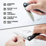 CRKT Kith Front Lock Knife by Ken Steigerwalt for EDC Carry, Satin 3in 8Cr13MoV Blade, Textured GRN Handle by CRKT