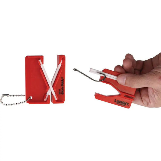 Lansky LCKEY Mini Crock Stick Portable Sharpener For Outdoorsmen With Two Ceramic Rods by Lansky