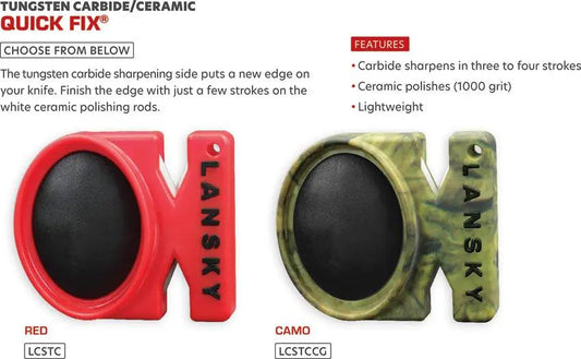 Lansky Quick Fix Knife Sharpener With Tungsten Carbide For Fast Sharpening And Polishing Camouflage Grip For Campers by Lansky