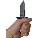 Leo Combat Triple-O Knife TOK - 6 5/8in Overall, 3.25in Black Stonewash Stainless Tanto, Kydex Sheath by Leo Combat