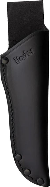 Linder Drugar Super Edge 6 W02LI06 S And W03LI12 - 9.25in Overall, Satin ATS34 Blade, Black TPE Handle, Leather Sheath by Linder