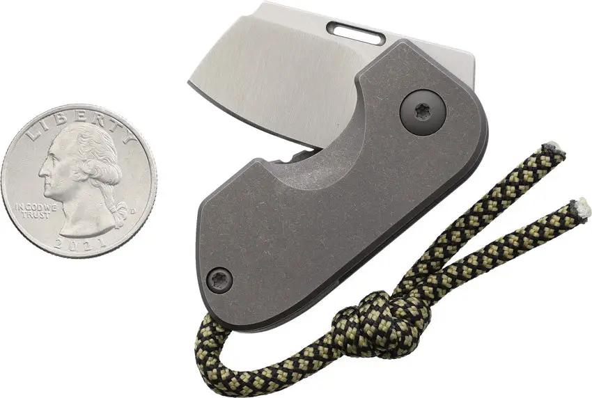Linder LUMPI Mini Framelock W01WE001 - Compact 2 Inch Closed, Satin 1 Inch Blade, Titanium Handle With Lanyard Hole by Linder
