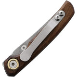Leader Knives Fuga F108 Linerlock Folding Knife - Walnut Handle EDC Knife With 2.75in 4116 Steel Blade And Pocket Clip by Leader Knives