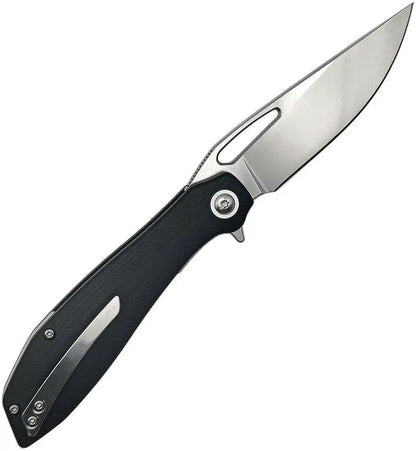 Luft Concepts BXTR Linerlock Knife - D2 Satin Blade With Black G10 Handle Extended Tang Pocket Clip by Luft Concepts