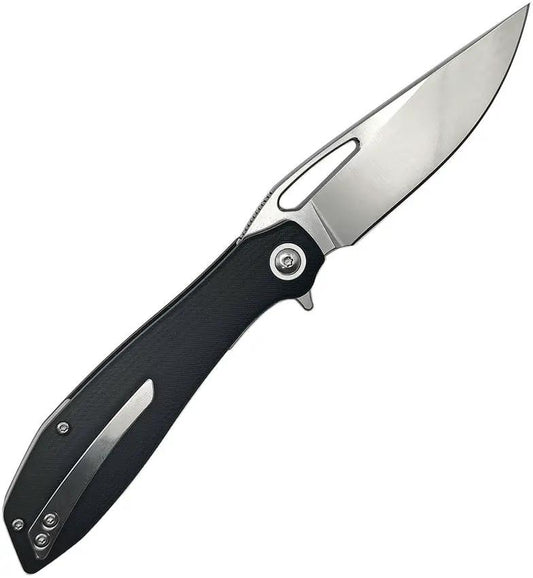 Luft Concepts BXTR Linerlock Knife - D2 Satin Blade With Black G10 Handle Extended Tang Pocket Clip by Luft Concepts