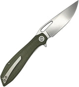 Luft Concepts BXTR Linerlock OD Micarta - D2 Blade, Extended Tang, Thumb Pull, Green Canvas Micarta Handle by Luft Concepts