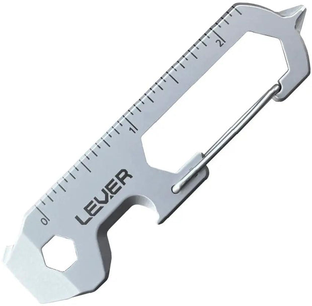 Lever Gear CLiP KT Keychain Tool - 3.25 Inch Multi Tool With Carabiner, Pry Bar, Cutter, Ruler TSA Compliant by Lever Gear