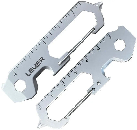 Lever Gear CLiP KT Keychain Tool - 3.25 Inch Multi Tool With Carabiner, Pry Bar, Cutter, Ruler TSA Compliant by Lever Gear