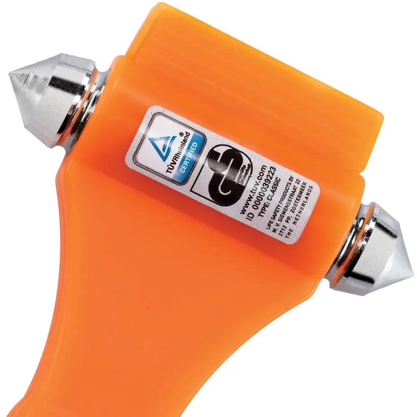 Lifehammer Safety Hammer Orange - Glass Breaker And Seat Belt Cutter That Glows In The Dark With Screwless Door Mount by Lifehammer