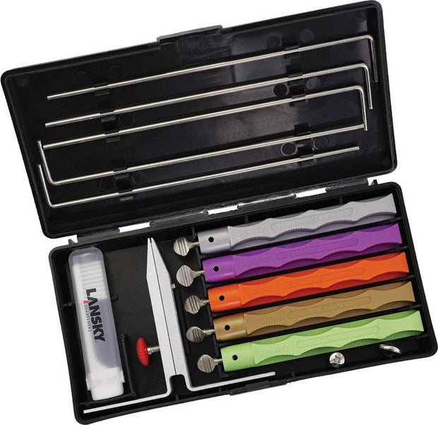 Lansky 5 Stone Deluxe Diamond Sharpening System With 1000 Grit Range For Knives And Tools by Lansky