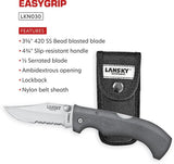 Lansky Easy Grip Lockback Knife LKN030 With 3.5in Stainless Clip Blade And Dual Thumb Studs For Everyday Carry by Lansky