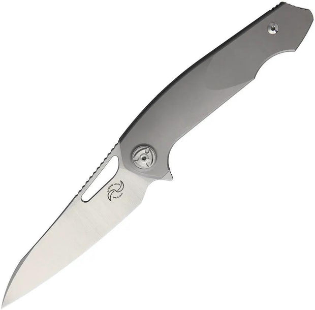 Liong Mah Designs Eraser Framelock TI - Titanium Handle, Bohler M390 Blade, Stonewashed And Satin Finishes by Liong Mah Designs