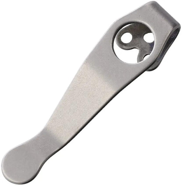 LynchNW Stubby Clip - Titanium Stonewash Finish For Spyderco 3-Hole Pattern Compatibility by LynchNW