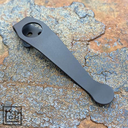 LynchNW Spyderco Standard Clip - BlackSmith Finish Titanium Construction, Boxed For Safe Shipment by LynchNW