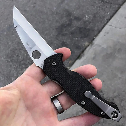 LynchNW Spyderco Standard Clip Titanium Stonewash Finish - Stonewash Titanium Construction by LynchNW