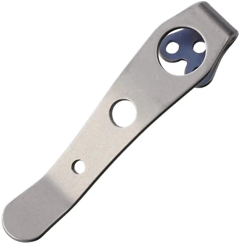 LynchNW Smock Clip for Spyderco - Stonewash Titanium Construction Fits Smock and Other 3 Hole Pattern Models by LynchNW