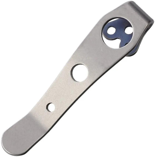 LynchNW Smock Clip for Spyderco - Stonewash Titanium Construction Fits Smock and Other 3 Hole Pattern Models by LynchNW