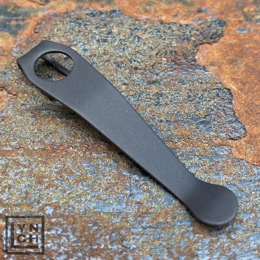 LynchNW Spyderco Standard Clip - Blacksmith Finish Titanium Construction Boxed For Safe Shipping by LynchNW
