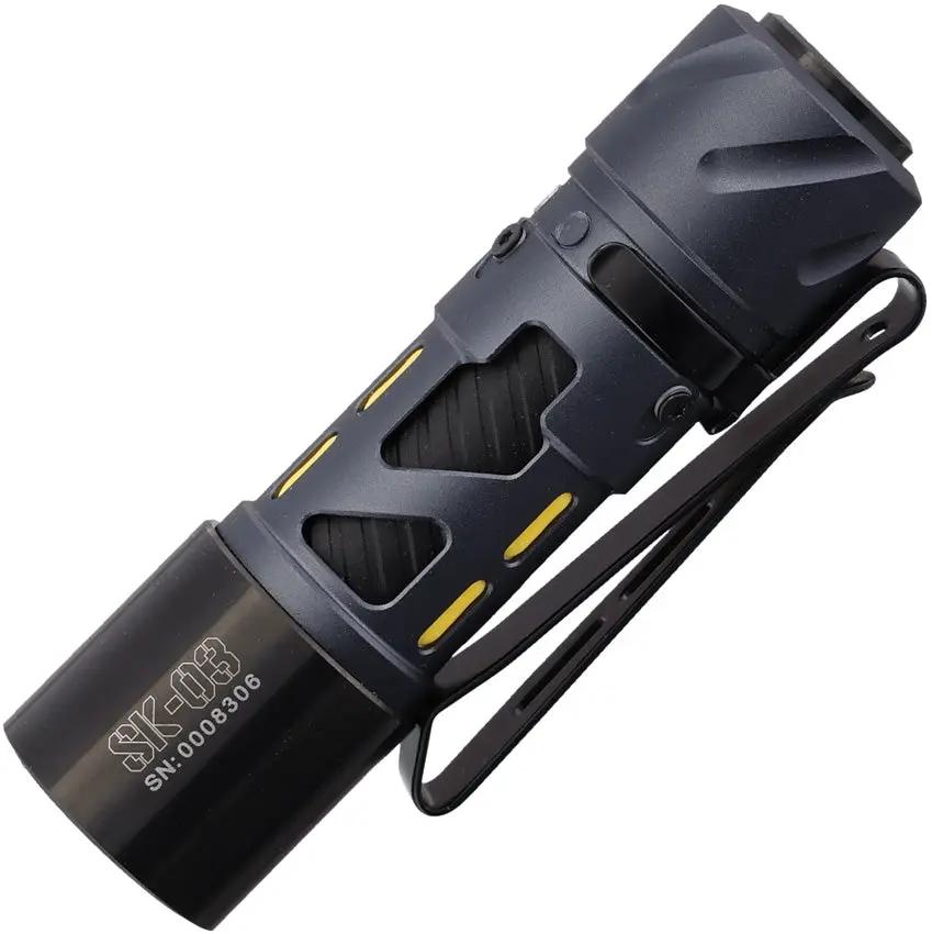 Loop Gear SK03 Flashlight Aluminum SK03-AL - Rechargeable, Water Resistant, 120M Beam, 6500K LED, Turbo To Low Modes by Loop Gear