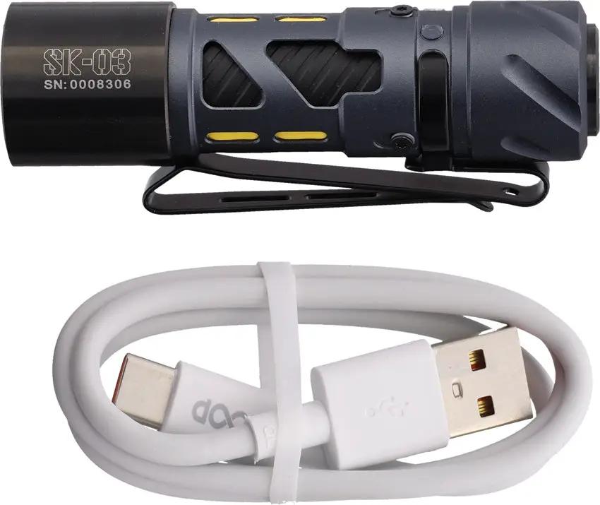 Loop Gear SK03 Flashlight Aluminum SK03-AL - Rechargeable, Water Resistant, 120M Beam, 6500K LED, Turbo To Low Modes by Loop Gear