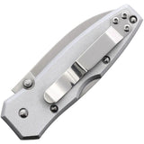 Lansky Lockback Knife 2.5 Inch Satin Blade For Everyday Carry Silver Aluminum Handle Etched Blade Pocket Clip by Lansky
