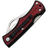 Lansky Orscheln Lockback Knife LKN045 S1 3.25 Inch Closed 2.5 Inch Satin Blade Black Red ABS Handle Pocket Clip EDC by Lansky
