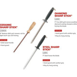 Lansky Sharp Stick LSS8CM 8in Premium Medium Grit Alumina Ceramic Rod With Natural Wood Handle For Knife Enthusiasts by Lansky
