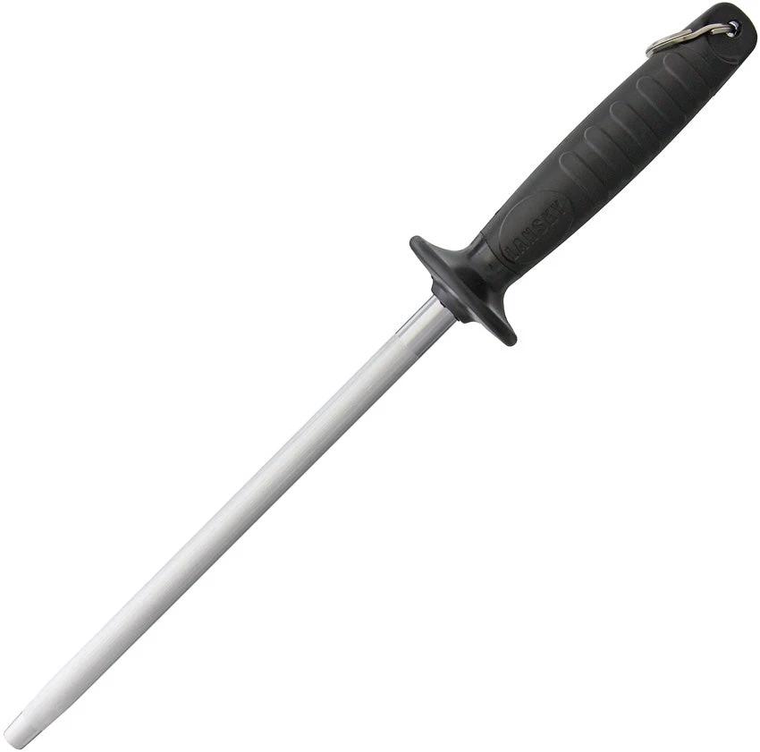 Lansky LSS9S Sharpening Steel 9 Inch Butcher Style Rod With Premium Non Slip Grooved Handle For Home Cooks by Lansky