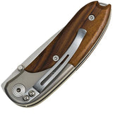LionSteel Mini Premium Linerlock Santos Wood EDC Knife Two And A Quarter Inch D2 Blade Titanium Bolsters Pocket Clip by LionSTEEL