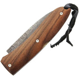LionSteel Opera Damascus Folding Knife For EDC Enthusiasts With Santos Wood Handle And Damascus Spear Point Blade by LionSTEEL